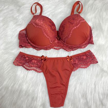 Imagem de Conjunto Lingerie com Renda Feminino Poliamida Toque Secreto