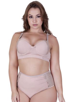 Imagem de Conjunto Lingerie Plus Size Calcinha Cós Alto Sutiã com Bojão- CONJUNTO DANI