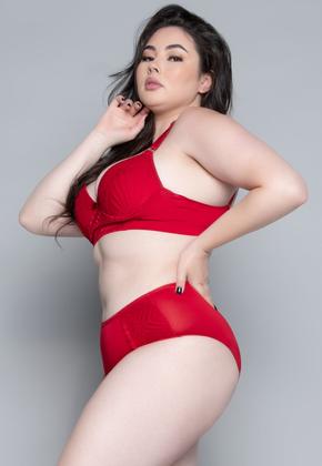 Imagem de Conjunto Lingerie Vekyo Plus Size Luxo Com Bojo