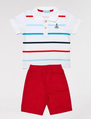 Imagem de Conjunto Listrada Gola Polo Baby Menina 