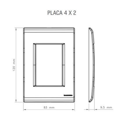 Imagem de Conjunto Liz Placa 4x2 + 1 Interruptor Simples 10A 250V Branco Tramontina