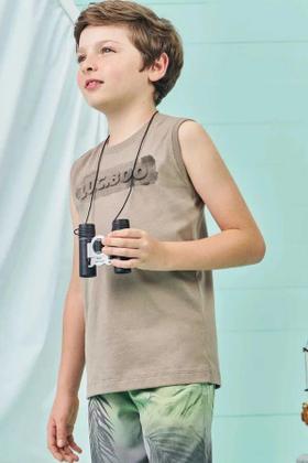 Imagem de Conjunto LocBoo de Camiseta em Meia Malha e Bermuda em Cotton Jeans com Elastano