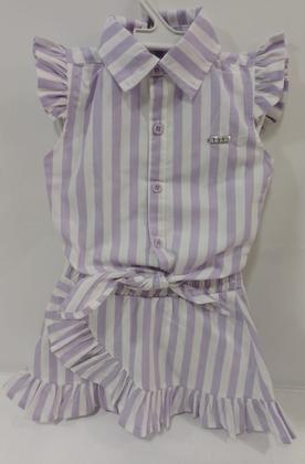 Imagem de Conjunto Luxo Infantil Menina Verão Lessa Shorts Saia 8061