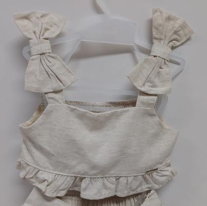 Imagem de Conjunto Luxo Linho Top + Saia Menina Verão Lessa Kids K157