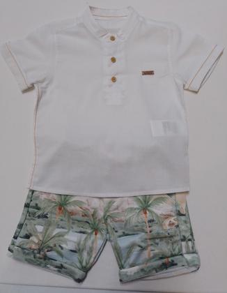 Imagem de Conjunto Luxo Menino Camisa Branca + Bermuda Paraiso 14978