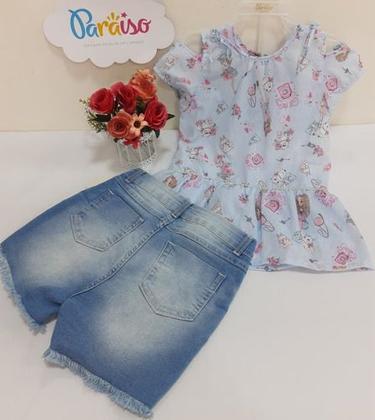 Imagem de Conjunto Luxo Paraiso Menina Infantil Tam 4 6 8 10 Ref 10091
