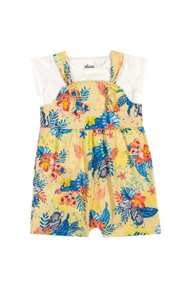 Imagem de conjunto Macacão com Camiseta Infantil menina  Verão - Elian Laranja