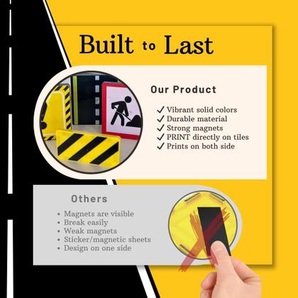 Imagem de Conjunto magnético de azulejos de construção Creatiles com guindaste e figuras