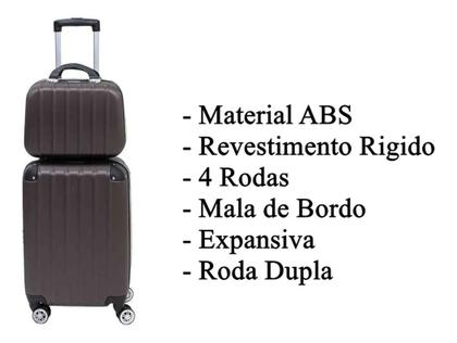 Imagem de Conjunto Mala De Viagem Bordo P Pp 2 Frasqueira Rígida 360