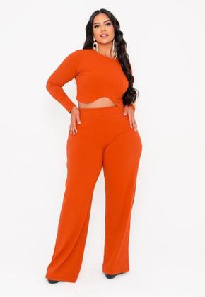 Imagem de Conjunto Malha Canelada Plus Size