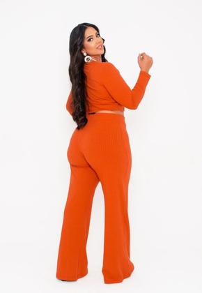 Imagem de Conjunto Malha Canelada Plus Size