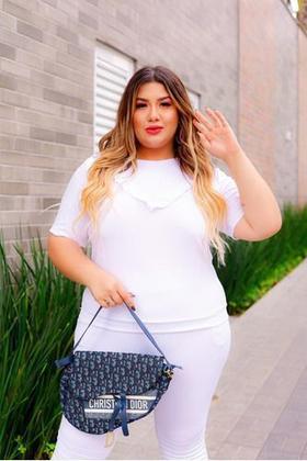 Imagem de Conjunto Malha Crepe Frio Blusa + Calça Com Bolso Plus Size