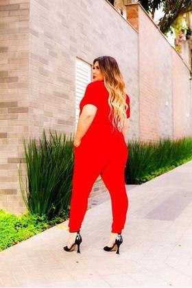 Imagem de Conjunto Malha Crepe Frio Blusa + Calça Com Bolso Plus Size