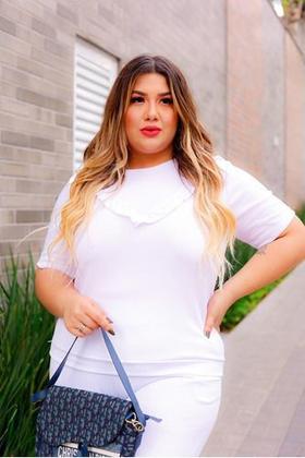 Imagem de Conjunto Malha Crepe Frio Blusa + Calça Com Bolso Plus Size