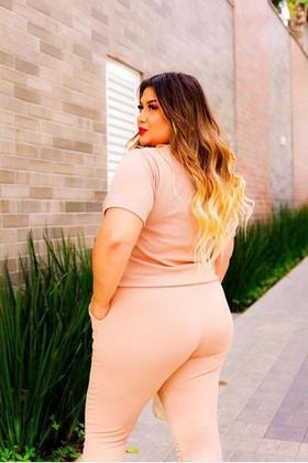 Imagem de Conjunto Malha Crepe Frio Blusa + Calça Com Bolso Plus Size