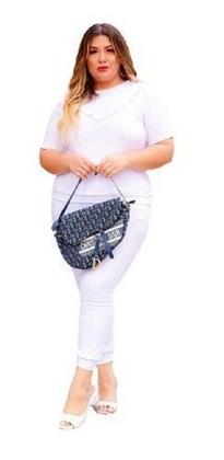 Imagem de Conjunto Malha Crepe Frio Blusa + Calça Com Bolso Plus Size
