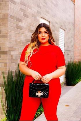 Imagem de Conjunto Malha Crepe Frio Blusa + Calça Com Bolso Plus Size