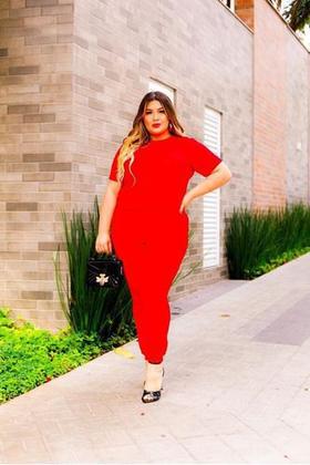 Imagem de Conjunto Malha Crepe Frio Blusa + Calça Com Bolso Plus Size