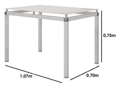 Imagem de Conjunto Malva 107X70cm c/4 Cadeiras 151 Branco/Vidro Branco