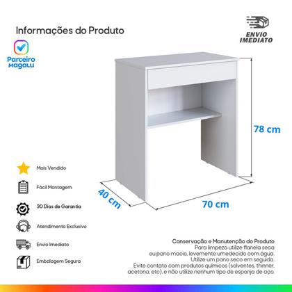 Imagem de Conjunto Manicure Kit Mesa com Gaveta e Armário para Esmaltes com Rodinhas
