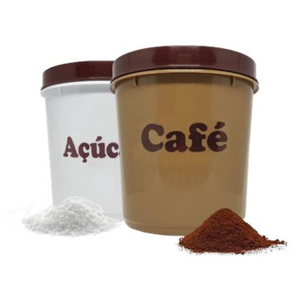 Imagem de Conjunto Mantimento Redondo Tampa Com Rosca Café E Açúcar