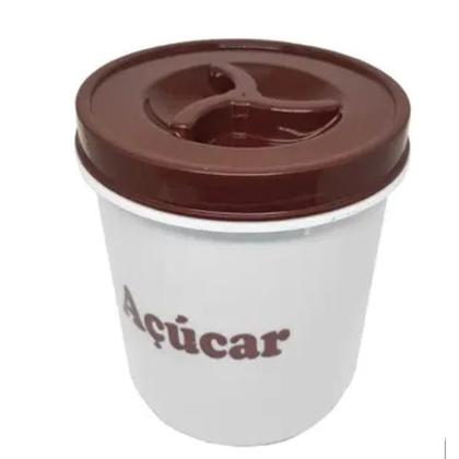 Imagem de Conjunto Mantimento Redondo Tampa Com Rosca Café E Açúcar