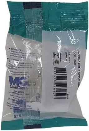 Imagem de Conjunto Margirius Sleek Módulo Interruptor Simples PA016062 Branco 673137