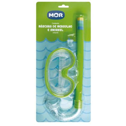 Imagem de Conjunto Mascara de Mergulho e Snorkel Infantil Verde Mor