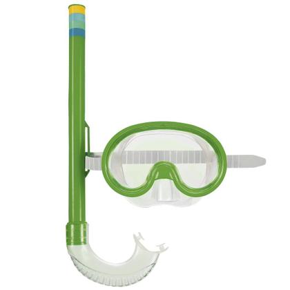 Imagem de Conjunto Mascara de Mergulho e Snorkel Infantil Verde Mor