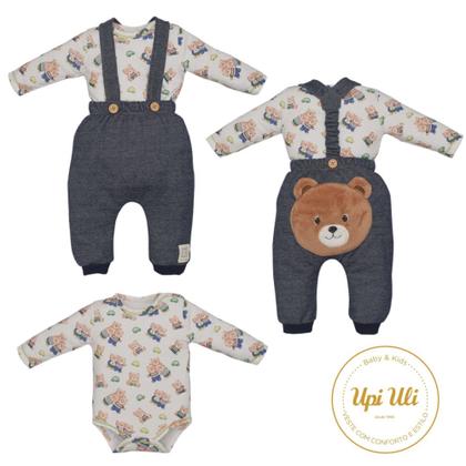 Imagem de Conjunto Masculino Bebê Luxo com Suspensório Upi Uli Algodão Egipcio 1376