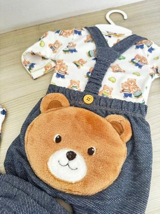 Imagem de Conjunto Masculino Bebê Luxo com Suspensório Upi Uli Algodão Egipcio 1376