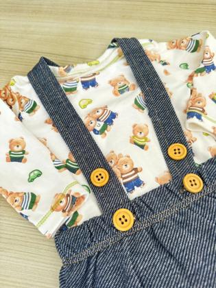 Imagem de Conjunto Masculino Bebê Luxo com Suspensório Upi Uli Algodão Egipcio 1376