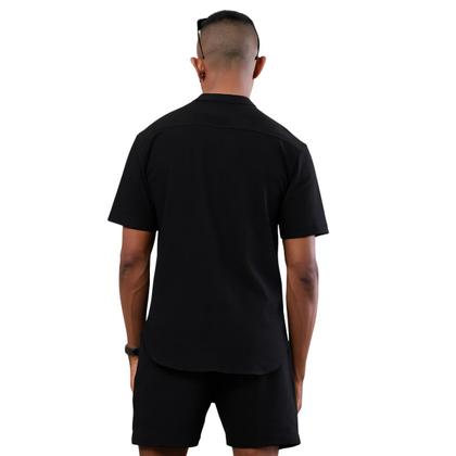 Imagem de Conjunto Masculino Casual Premium Verão Camiseta e Bermuda Linho Conforto e Estilo