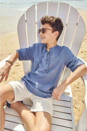 Imagem de Conjunto Masculino de Bata Manga Curta e Bermuda Infantil LucBoo 66042