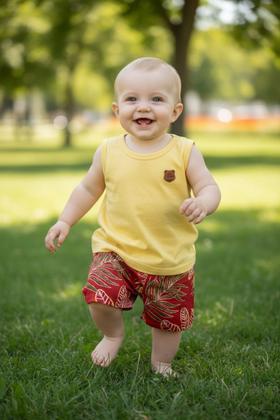 Imagem de Conjunto masculino infantil bebe regata com shorts