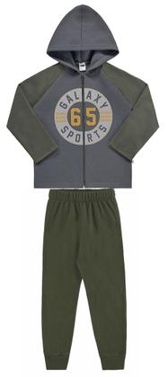 Imagem de Conjunto Masculino Moletom Flanelado Jaqueta C/capuz Nº 10