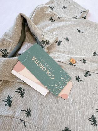 Imagem de Conjunto Masculino Verão Camisa Folhagem e Bermuda Infantil Roupa De Menino 3 Anos Colorittá