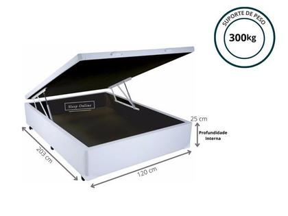 Imagem de Conjunto Medida Especial c/ Colchão Castor Molas Class + Cama Box Baú Jadmax 120x203x67 ( Ideal para Apartamentos Stúdios - Kitnets)