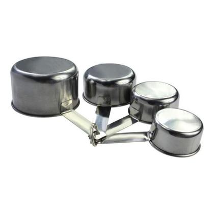 Imagem de Conjunto Medidores Cozinha Xícara Copo Dosador Inox 4 Pcs