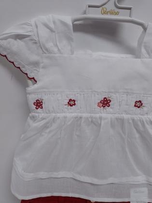 Imagem de Conjunto Menina Blusa Bordada + Shorts Sarja Paraiso 17178