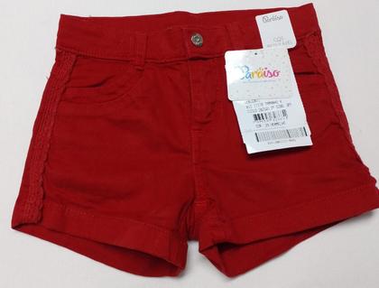 Imagem de Conjunto Menina Blusa Bordada + Shorts Sarja Paraiso 17178