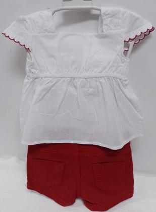 Imagem de Conjunto Menina Blusa Bordada + Shorts Sarja Paraiso 17178