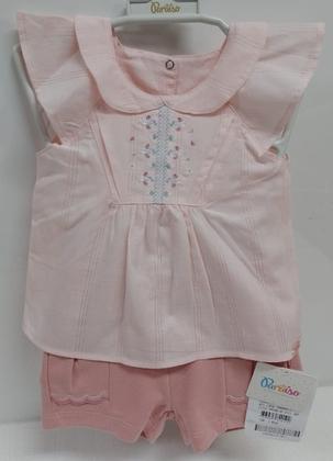 Imagem de Conjunto Menina Blusa Bordada + Shorts Verão Paraiso 17094
