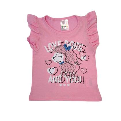 Imagem de Conjunto Menina Dog Rosa/Azul Blusa Manga Curta e Shorts