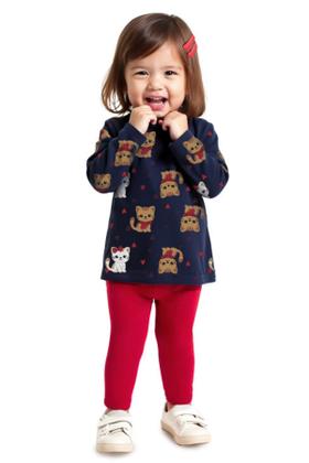 Imagem de Conjunto Menina Meia Malha Estampa Gatos Kyly