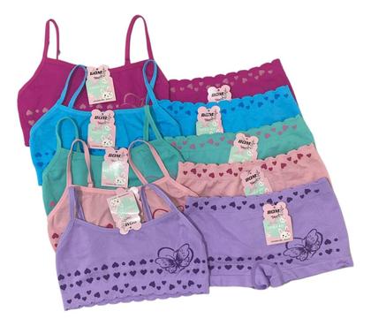 Imagem de Conjunto Menina Moça Infantil Top E Calcinha Boxer Kit 2 Pçs