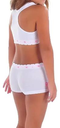 Imagem de Conjunto Menina Moça Infantil Top E Calcinha Boxer Kit 2 Pçs
