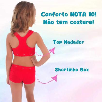 Imagem de Conjunto Menina Moça Infantil Top E Calcinha Boxer Kit 2 Pçs