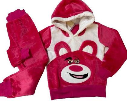 Imagem de Conjunto Menina Pelo Bordado Inverno Capuz Lessa Kids K041