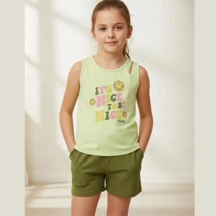 Imagem de Conjunto Menina Regata com Recorte Cut Out e Shorts - Kely & Kety